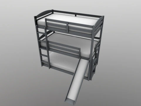 Двухъярусная кровать 3D Модель