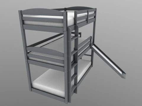 Двухъярусная кровать 3D Модель