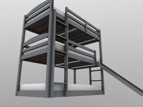 Двухъярусная кровать 3D Модель