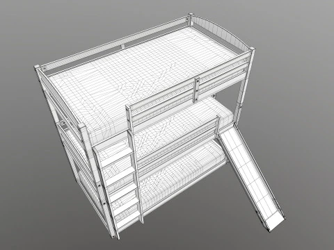 Двухъярусная кровать 3D Модель
