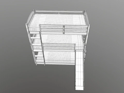 Двухъярусная кровать 3D Модель