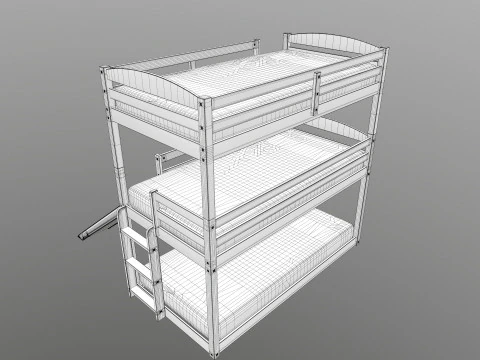 Двухъярусная кровать 3D Модель
