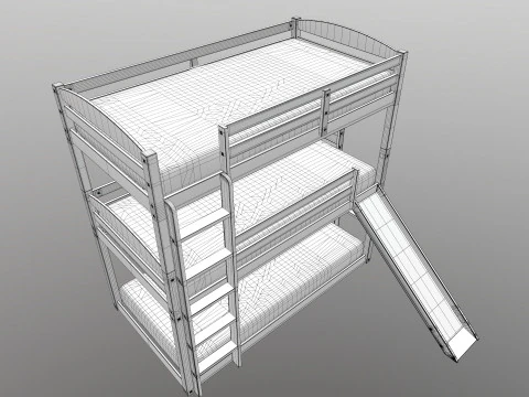 Двухъярусная кровать 3D Модель