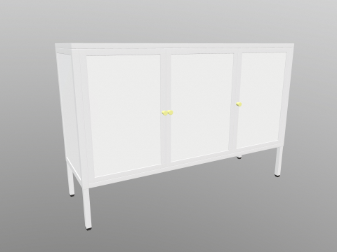 세 개의 문이 있는 캐비닛 3D 모델