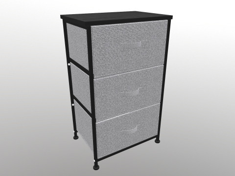 फैब्रिक 4 दराज भंडारण 3D मॉडल