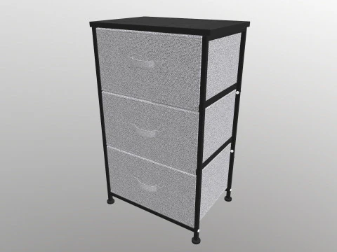 Fabric 4 Drawer Storage 3D Model