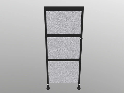 Fabric 4 Drawer Storage 3D Model