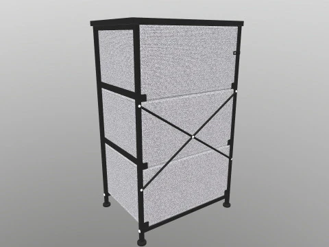 Fabric 4 Drawer Storage 3D Model