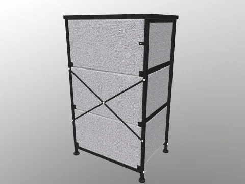 Fabric 4 Drawer Storage 3D Model