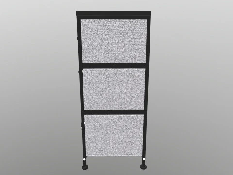 Fabric 4 Drawer Storage 3D Model