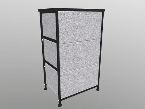 Fabric 4 Drawer Storage 3D Model