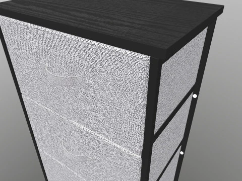 Fabric 4 Drawer Storage 3D Model