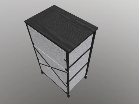 Fabric 4 Drawer Storage 3D Model