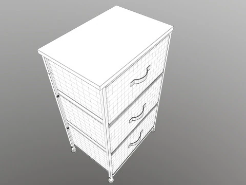 Fabric 4 Drawer Storage 3D Model