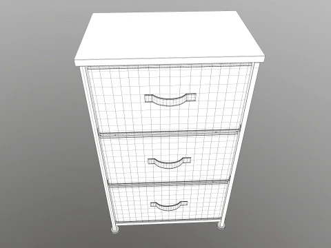 Fabric 4 Drawer Storage 3D Model