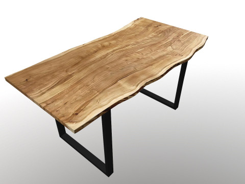 हस्तनिर्मित लाइव एज मेपल बेंच 3D मॉडल