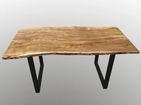 Handmade Live Edge Maple Bench 3D Model