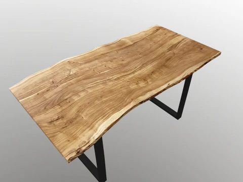 Handmade Live Edge Maple Bench 3D Model
