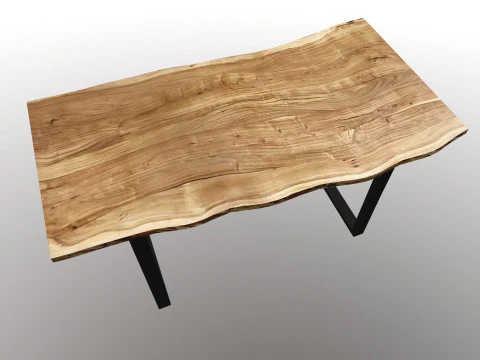 Handmade Live Edge Maple Bench 3D Model