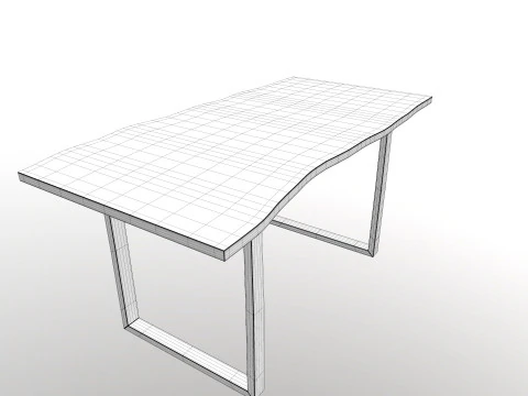 Handmade Live Edge Maple Bench 3D Model