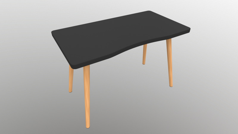 Table console with wooden legs 3D Model .c4d .max .obj .3ds .fbx .stl .blend