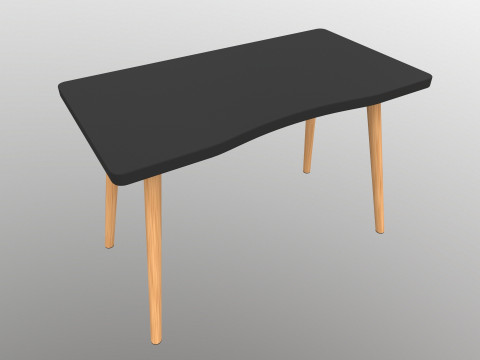 लकड़ी के पैरों के साथ टेबल कंसोल 3D मॉडल