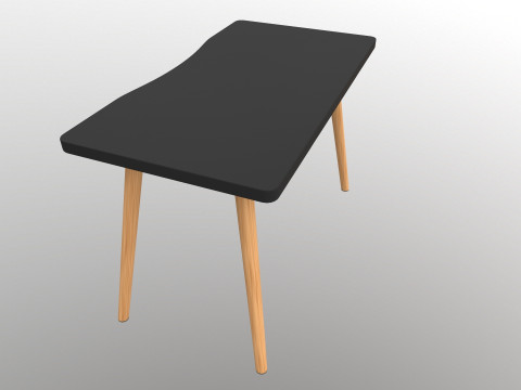 Table console with wooden legs 3D Model