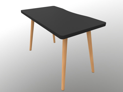 Table console with wooden legs 3D Model