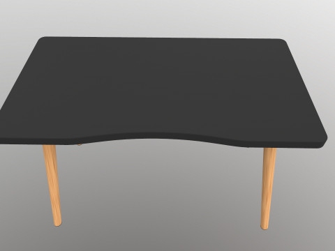 Table console with wooden legs 3D Model