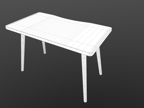 Table console with wooden legs 3D Model