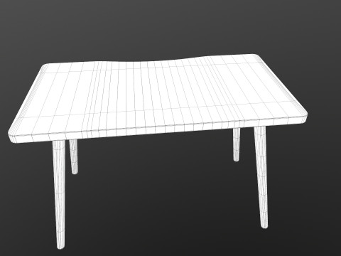 Table console with wooden legs 3D Model