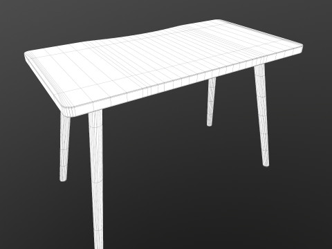 Table console with wooden legs 3D Model