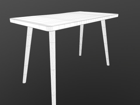 Table console with wooden legs 3D Model