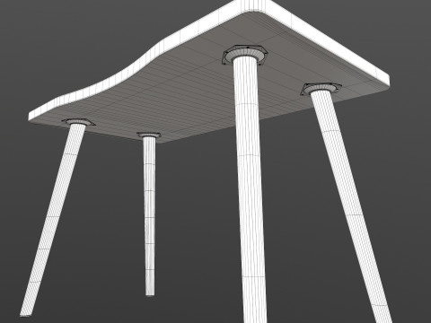 Table console with wooden legs 3D Model