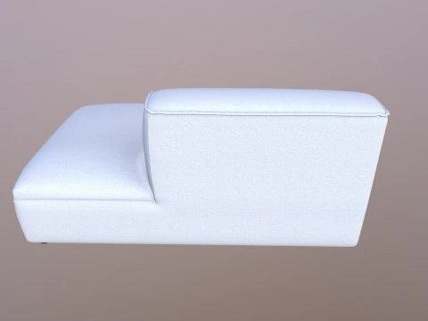 Armless Modular Piece Sofa 3D Model
