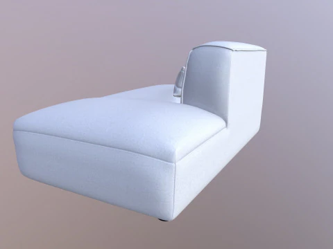 Armless Modular Piece Sofa 3D Model