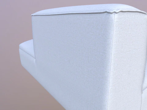 Armless Modular Piece Sofa 3D Model