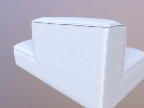 Armless Modular Piece Sofa 3D Model
