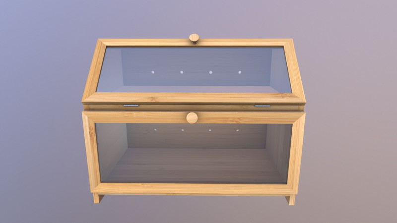 Bamboo Double Layered Bread Box 3D Model .c4d .max .obj .3ds .fbx .stl .blend 