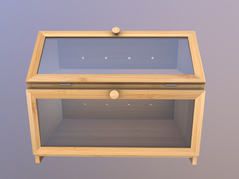 बांस की डबल परत वाली ब्रेड बॉक्स 3D मॉडल