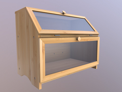 Bamboo Double Layered Bread Box 3D Model