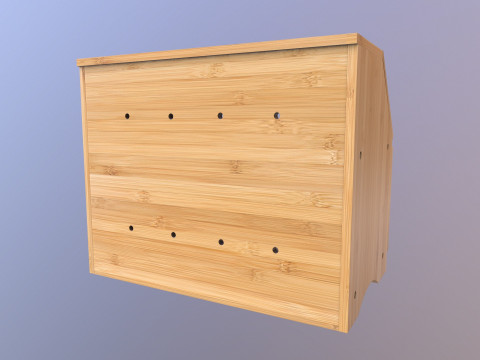 Bamboo Double Layered Bread Box 3D Model