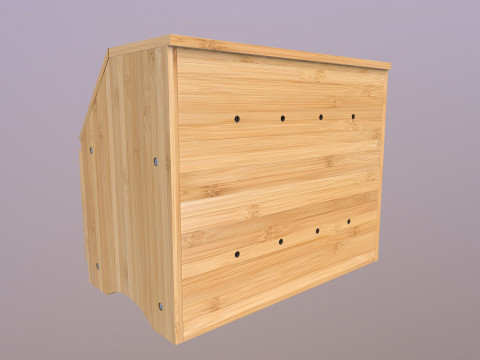 Bamboo Double Layered Bread Box 3D Model