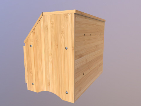 Bamboo Double Layered Bread Box 3D Model