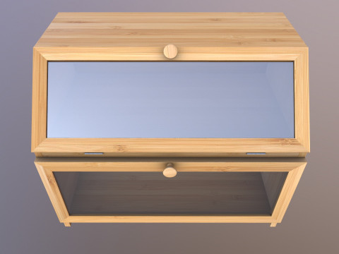 Bamboo Double Layered Bread Box 3D Model
