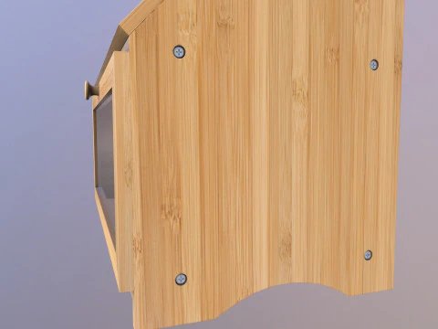 竹製二段パン箱 3Dモデル