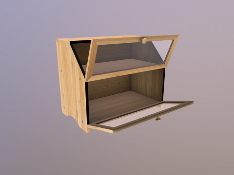 Bamboo Double Layered Bread Box 3D Model