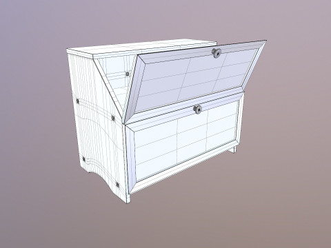 Bamboo Double Layered Bread Box 3D Model
