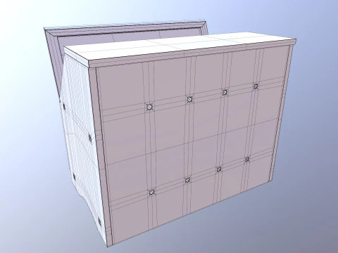 竹製二段パン箱 3Dモデル