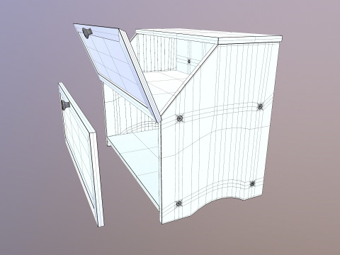 Bamboo Double Layered Bread Box 3D Model